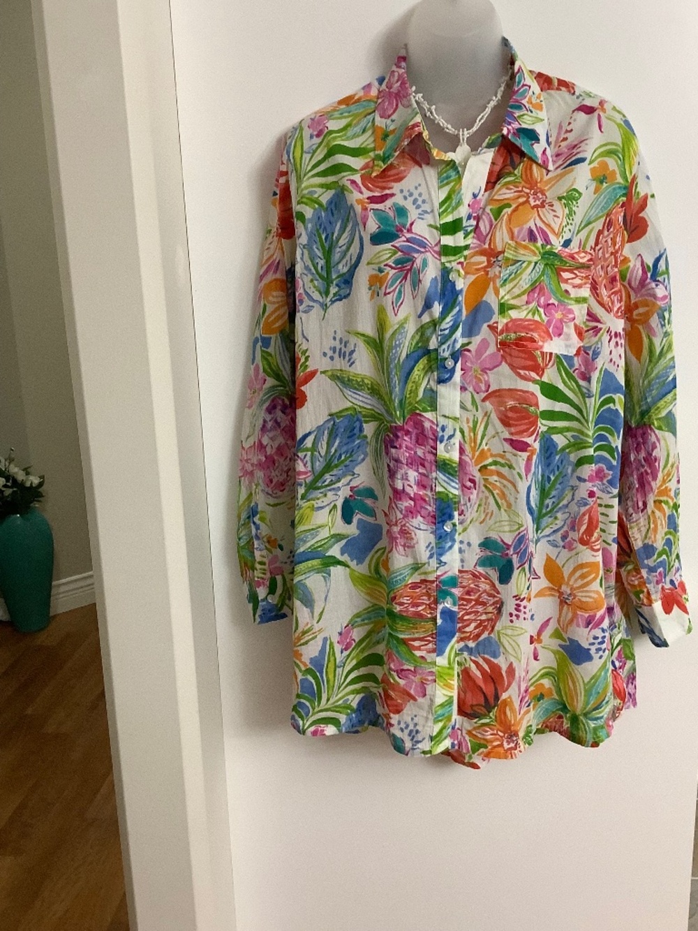 True Destination Colorful Cotton Shirt Shacket L/XL